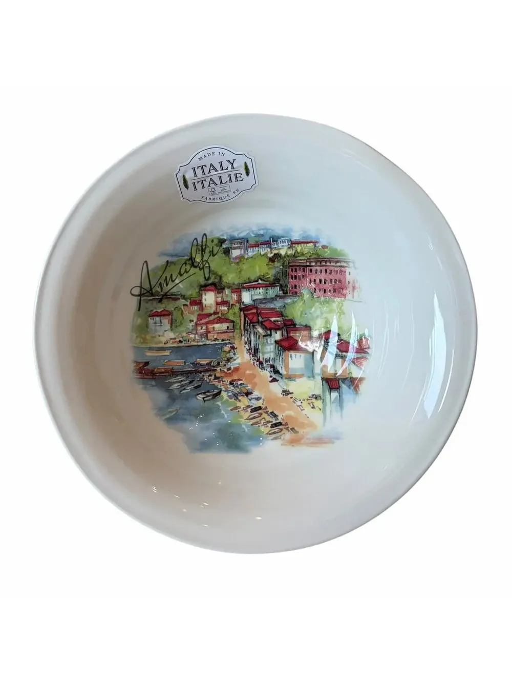 Ceramica Cuore Seaside Village Pasta Bowl AMALFI 10.5in Made in Italy New